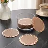 Base para copo redonda nórdica de PVC, anti-queimadura, à prova de óleo, com isolamento térmico, cor sólida, bronzeadora, base para copo oca simples, atacado internacional