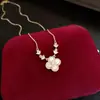 Novo Colar Estilo Chinês de Resina em Forma de Abóbora com Zircônia Tendência Nacional Pequena Frescura Temperamento Corrente para Clavícula Joia Versátil de Alta Qualidade Venda por Atacado