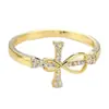 Ebay Aliexpress Venda Quente Anel Brincos de Ouro com Zircônia Inlaid Anel Tendência Europeu e Americano Feminino Anel dos Desejos Feminino Sentido de Alto Padrão