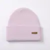 Venta Directa del Fabricante, Disponible Dropshipping, Gorro de Lana Pura de Doble Capa, Gorro de Invierno de Color Sólido Unisex Grueso de Punto