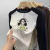 Camiseta de manga larga cálida con bloques de color, cuello redondo, para niños de tamaño mediano a grande, Otoño/Invierno 2026, top básico versátil casual para niñas