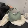 Bolsa de Pano Literária Estilo Coreano, Bolsa de Ombro Casual Simples de Veludo para Mulheres, Mini Bolsa Transversal de Cor Pura, Bolsa de Mão para Axila para Mulheres