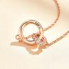 Collar de anillo de Möbius para mujer 2022 nueva cadena de clavícula de doble anillo de moda elegante lujo ligero cadena de anillo de acero de titanio