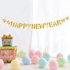 2024 feliz ano novo felizano novo glitter glitter carta puxar bandeira decoração de festa banner puxar flor corda bandeira