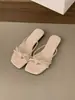 Primer Encuentro con los Zapatos de Casa Estilo Francés para Mujer, Nuevas Sandalias Planas de Tira para Verano 2026 con Correas Finas Plateadas