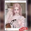 Peruca Koni para Mulheres, Novo Estilo de Verão, Adequada para Sessões de Fotos Diárias, Renda Realista Rosa Quente, Cabelo Longo Liso, Doce e Fofo