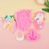 Molde de silicona de unicornio de fondant DIY, molde de chocolate de arcilla ultraligera, molde decorativo de relieve de chocolate para pastel
