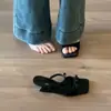 Sandalias de cuña estilo francés con punta cuadrada y lazo para mujer, nuevo modelo de verano 2025, estilo de hada, adecuadas para combinar con vestidos, con una sola tira y tacón alto, para uso en exteriores