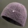Gorro de invierno para mujer de mediana edad y ancianas, forrado de polar, cálido, gorro de lana tejido, adecuado para madres, abuelas y mujeres mayores, gorro de algodón estilo pullover