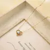 Collar de Acero Inoxidable con Forma de Corazón y Circonita Estilo Ins Transfronterizo con Luz de Diamante Lujo Ligero Diseño Exquisito de Nicho Cadena para Clavícula que No se Desvanece