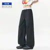 3 tipos de pantalones de estilo retro americano con cintura a cuadros de color contrastante, pantalones casuales para hombres altos, pantalones rectos extendidos para adolescentes