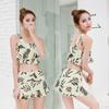 Traje de baño de dos piezas para mujer, estilo coreano, estilo ins, para vacaciones en aguas termales, sexy, con pecho pequeño, para adelgazar, para estudiantes