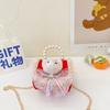 Bolso para niños, elegante y bonito bolso cruzado para niñas, bolso de princesa portátil con perlas, mini monedero de peluche para niñas pequeñas