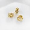 Ouro 14K de cor forte e duradoura com zircônia incrustada, contas de flor de cinco pétalas, acessórios para pulseira e colar de joias artesanais DIY