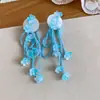 Aretes Trenzados con Borla de Flor de Concha Aguja Plateada, Estilo Festivo, Frescos y Dulces, Aretes Largos, Aretes de Nicho de Alta Gama