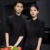 Ropa de trabajo de chef de alta gama para hombre, manga tres cuartos, adecuada para catering, hoteles, restaurantes, panadería, manga media, manga larga, cocina trasera, ropa de otoño e invierno