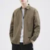 Camisa de trabajo de algodón puro estilo retro americano para hombre, nuevo estilo otoño 2026, marca de moda, camisa casual elegante y sofisticada de manga larga