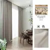 Cortinas Semioscuras de Lino Doble Cara, Cortinas de Lino Algodón Poliéster, Cortinas Modernas Sencillas para Bloquear el Sol para Dormitorio, Sala de Estar, Balcón, Ventana Saliente