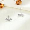 Elegantes pendientes de plata de ley S925 con cara sonriente, estilo coreano, de alta gama, con personalidad y agujeros para las orejas para mujer.