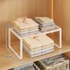 Prateleira Divisória de Guarda-Roupa, Prateleira Extensível para Armário de Quarto, Rack de Armazenamento Doméstico para Roupas e Itens Diversos