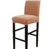 Suministro directo de fábrica de Amazon, funda elástica gruesa a cuadros de maíz para silla de pata alta, barra delantera disponible, funda para silla de comedor