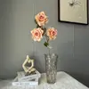 Manta Rosa Estampada com Flor Artificial Cappuccino Francês Luxo Acessível Flor de Mesa de Alto Padrão Decoração para Arranjo de Flores de Salão de Casamento
