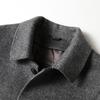 Jaqueta Masculina de Lã e Seda de Amora Outono e Inverno Gola Reversível Forro Removível de Penugem de Pato Luxo Acessível Jaqueta Quente de Lã Dupla Face para Negócios