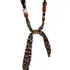 Bufanda de Seda con Cuentas de Cuadros Retro Collar Cadena para Suéteres de Mujer Otoño e Invierno Nuevo Versátil Diario Accesorios Decorativos Exquisitos de Nicho