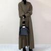 Descubre Nuevo 2022 Otoño e Invierno Nueva Camisa Holgada de Manga Larga Vestido Largo Color Sólido Simple Botonadura Sencilla