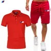 Conjunto de Shorts e Camiseta Manga Curta Masculino de Verão Novo Esportivo Casual Conjunto de Calça e Camisa POLO Em Estoque