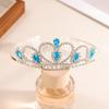 Nova faixa de cabeça de princesa banhada a ouro com strass popular, acessórios para cabelo da série Crown Princess, acessórios para vestido de menina Crown
