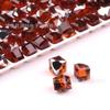 Cristal Vidrio Cuadrado Diamante Cubo Colorido Pedrería Arte de Uñas Diamante Fondo Chapado Diamante Joyería DIY Belleza Aretes Anillo Superficie Diamante Fondo Plano