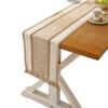 Tela de Bandera de Mesa Larga con Borlas Degradadas, Bloques de Color, Poliéster-Algodón, Nuevo, Moderno, Sencillo, Transfronterizo, Decoración de Mesa de Café, Venta al por Mayor