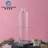 En Stock Botella de Vidrio Redonda Recta de Fondo Grueso Triangular de 200 ml para Agua Loción, Tóner Esencia Cosméticos Botella Cilíndrica de Hombro Plano