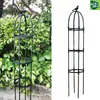 Enrejado de Estilo Europeo con Toldo para Plantas Trepadoras, Soporte Cilíndrico para Flores con Recubrimiento de Plástico para Macetas, Soporte para Rosas