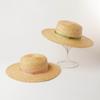 Europeu e Americano Primavera e Verão Nova Moda Casual Fita Estreita Decorativa Flat Top Chapéu de Palha Viagem Ao Ar Livre Guarda-sol Flat Top Chapéu