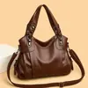 Bolso de Mano de Mujer Retro de Alta Gama Transfronterizo, Bolso de Hombro, Bolso Cruzado, Versátil y Moderno, Gran Capacidad, Bolso de Mamá de Cuero Suave