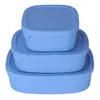 Lonchera de Silicona de Grado Alimenticio, Apta para Microondas, Lonchera Térmica, Recipiente para Conservar Frescura, Caja de Almacenamiento para Refrigerador, Lonchera para Trabajadores de Oficina