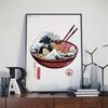 Gato Samurái Japonés ramen decoración de arte nostálgico para el hogar pintura de dibujos animados de alta calidad póster de animal pintura sobre lienzo