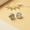 Plata de Pie S999 Retro 3D Plata Dura Accesorios Cuentas Hecho a Mano DIY Accesorios para Joyería Palabra Fu Accesorios 3D Cuentas de Barril