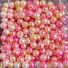 Perlas de Imitación Graduadas Coloridas Bicolor de 6-10 mm con Agujero Recto, Cuentas Redondas para Pulsera, Collar, Joyería Hecha a Mano