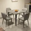 Mesa de Comedor Cuadrada de Pizarra y Combinación de Sillas para el Hogar Lujo Ligero Simple Moderno Mesa Cuadrada de Comedor Apartamento Pequeño Mesa Sencilla