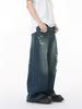 MTLCLOTHES jeans de pierna ancha limpios de la nueva versión coreana para hombre, estilo callejero, blanco pulido, efecto desgastado, tendencia