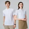 Camisa polo con logo personalizado, camiseta de cuello alto de alta gama, ropa de trabajo transpirable, camiseta de manga corta para hombre, camiseta publicitaria en stock con impresión