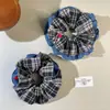Diadema de tela de mezclilla azul a cuadros estilo coreano para recoger el pelo, estilo dulce, accesorio para el cabello para mujer