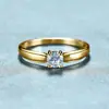 Anillo Simple Clásico Cao Shi Comercio Exterior Transmisión en Vivo para Mujer Boda Accesorios de Moda Joyería con Diseño Geométrico de Circonita