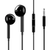 Auriculares con cable, directamente del fabricante: audífonos negros con un conector redondo de 3.5 mm, chip digital Tipo-C y un estuche de cristal