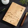 Cuaderno con Patrón de Bambú Imitación Superficie de Cuero Suave Diario Literario Estilo Chino Bloc de Notas de Negocios Engrosado Logotipo Personalizado Impreso