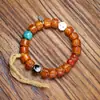 Pulsera de Dados Tallados en Hueso de Yak del Tíbet, Pulsera de Hueso de Yak de Círculo Único, Abalorios Budistas para Sostener en la Mano, Estilo para Hombres y Mujeres, Pulsera de Estilo Étnico