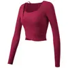 Top deportivo 361 deg para fitness y yoga con almohadillas en el pecho, top deportivo de manga larga para pilates, ropa deportiva de manga larga para fitness